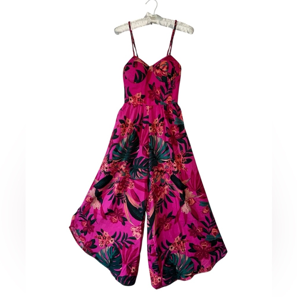 Band of the Free Tropical Print Jumpsuit Sz XS